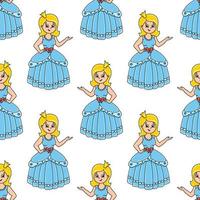 Colored cartoon seamless pattern. Cartoon style. Hand drawn. Vector illustration isolated on white background.