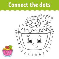 Dot to dot game. Draw a line. For kids. Activity worksheet. Coloring book. With answer. Cartoon character. Vector illustration.