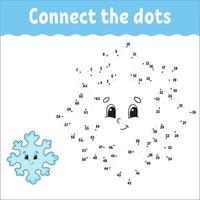 Dot to dot. Draw a line. Handwriting practice. Learning numbers for kids. Activity worksheet. With answer. Game for toddler. Isolated vector illustration. Cute character. Cartoon style.