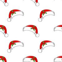 Colored cartoon seamless pattern. Christmas theme. Cartoon style. Hand drawn. Vector illustration isolated on white background.