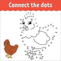 Dot to dot game. Draw a line. For kids. Activity worksheet. Coloring book. With answer. Cartoon character. vector