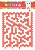 Rectangular color maze. Game for kids. Funny labyrinth. Education developing worksheet. Activity page. Puzzle for children. Cartoon character. Logical conundrum. Vector illustration.