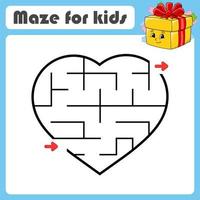 Abstract maze. Game for kids. Puzzle for children. Cartoon style. Labyrinth conundrum. Color vector illustration. Find the right path. Cute character.