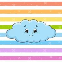Funny cloud. Colorful vector illustration. Cartoon style. Isolated on color background. Design element. Template for your design.