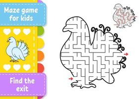 Abstract maze. Game for kids. Puzzle for children. Labyrinth conundrum. Black and color vector illustration isolated on white background. Find the right path. Education worksheet. With answer.