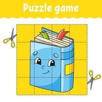 Puzzle game for kids. Education developing worksheet. Back to school. Color activity page. For toddler. Riddle for preschool. Isolated vector illustration in cartoon style.