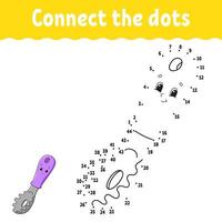 Dot to dot game. Draw a line. For kids. Activity worksheet. Coloring book. With answer. Cartoon character. Vector illustration.