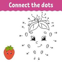 Dot to dot game. Draw a line. For kids. Activity worksheet. Coloring book. With answer. Cartoon character. vector