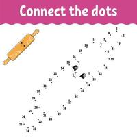 Dot to dot game. Draw a line. For kids. Activity worksheet. Coloring book. With answer. Cartoon character. Vector illustration.