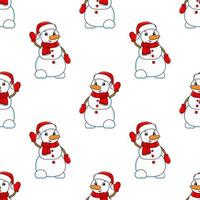 Colored cartoon seamless pattern. Christmas theme. Cartoon style. Hand drawn. Vector illustration isolated on white background.