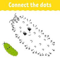 Dot to dot game. Draw a line. For kids. Activity worksheet. Coloring book. With answer. Cartoon character. vector