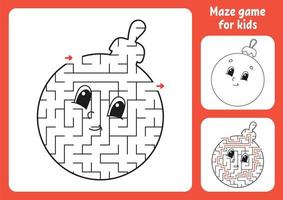 Abstract maze. Game for kids. Puzzle for children. Labyrinth conundrum. Christmas theme. Find the right path. Education worksheet. With answer. vector