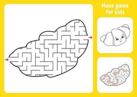 Abstract maze. Game for kids. Puzzle for children. Labyrinth conundrum. Find the right path. Education worksheet. With answer. vector