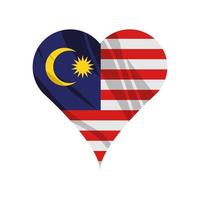 malaysia flag in heart vector