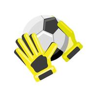 guantes de futbol con pelota vector