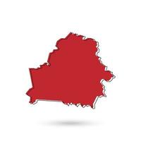 Vector Illustration of the red Map of Belarus on White Background