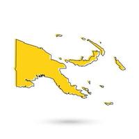 yellow Map of Papua New Guinea on White Background vector