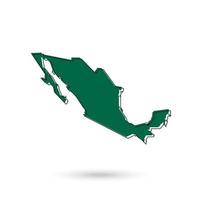 Mexico map green icon concept.