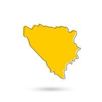 mapa amarillo de bosnia y herzegovina vector