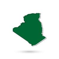 Vector Illustration of the green Map of Algeria on White Background