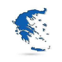 Ilustración vectorial del mapa azul de Grecia sobre fondo blanco. vector