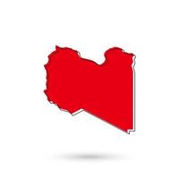 Vector Illustration of the red Map of Libya on White Background