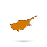 Vector Illustration of the yellow Map of Cyprus on White Background