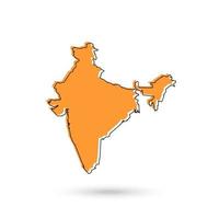 yellow Map of India on White Background vector
