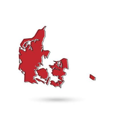 Map of Denmark highly detailed.