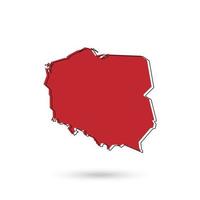 Vector Illustration of the red Map of Poland on White Background