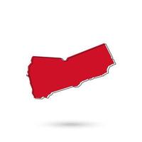 Vector Illustration of the red Map of Yemen on White Background