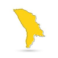 Vector Illustration of the yellow Map of Moldova on White Background