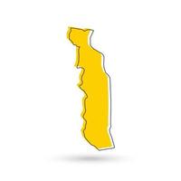 Vector Illustration of the yellow Map of Togo on White Background