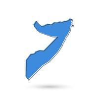 Vector Illustration of the Blue Map of Somalia on White Background