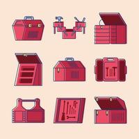 set of tool boxes vector