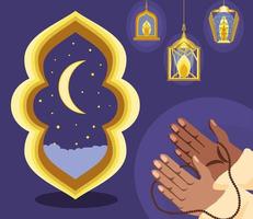 eid al adha prayer vector