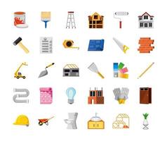 icons set home improvement vector