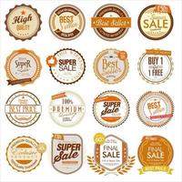 Retro vintage premium sale badges and labels collection