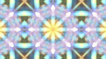Abstract symmetrical multicolored kaleidoscope background. video