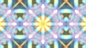 Abstract symmetrical multicolored kaleidoscope background. video