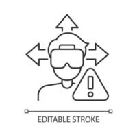 Ensure space around you linear manual label icon. Thin line customizable illustration. Contour symbol. Vector isolated outline drawing for product use instructions. Editable stroke