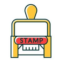 Stamp RGB color icon. Apostille and legalization. Legal paper. Notarization. Authentification. Validation, confirmation. Notary services. Isolated vector illustration