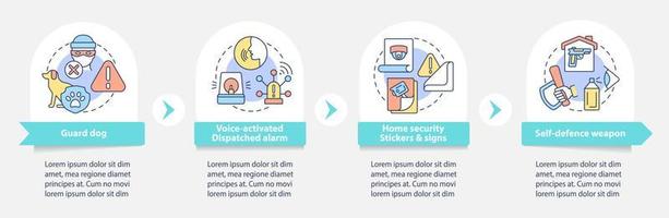 romper en plantilla de infografía de vector de prevención. Elementos de diseño del esquema de presentación del sistema de seguridad. visualización de datos con 4 pasos. gráfico de información de la línea de tiempo del proceso. diseño de flujo de trabajo con iconos de línea