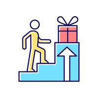 Reward based motivation RGB color icon. Outside incentive. Way to boost and inspire someone to act. Extrinsic reward at work. Isolated vector illustration. Simple filled line drawing