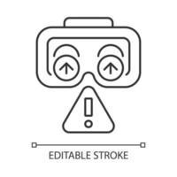 Use lenses protection linear manual label icon. Avoid scratches. Thin line customizable illustration. Contour symbol. Vector isolated outline drawing for product use instructions. Editable stroke