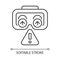 Use lenses protection linear manual label icon. Avoid scratches. Thin line customizable illustration. Contour symbol. Vector isolated outline drawing for product use instructions. Editable stroke