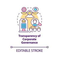 Transparency of corporate governance concept icon. Company openness with investors abstract idea thin line illustration. Financial report. Vector isolated outline color drawing. Editable stroke