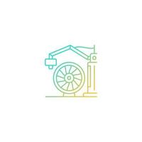 3d printing for aerospace industry gradient linear vector icon. Achieve high aircraft performance. Produce plane parts. Thin line color symbol. Modern style pictogram. Vector isolated outline drawing