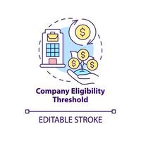 Company eligibility threshold concept icon. Business eligibility criteria abstract idea thin line illustration. Turnover and profit. Vector isolated outline color drawing. Editable stroke