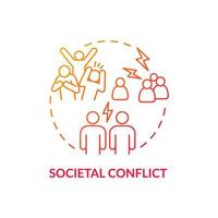 Societal conflict red gradient concept icon. Relationships in society. Relations in groups. Conflict management abstract idea thin line illustration. Vector isolated outline color drawing